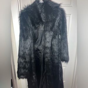 Faux fur black coat